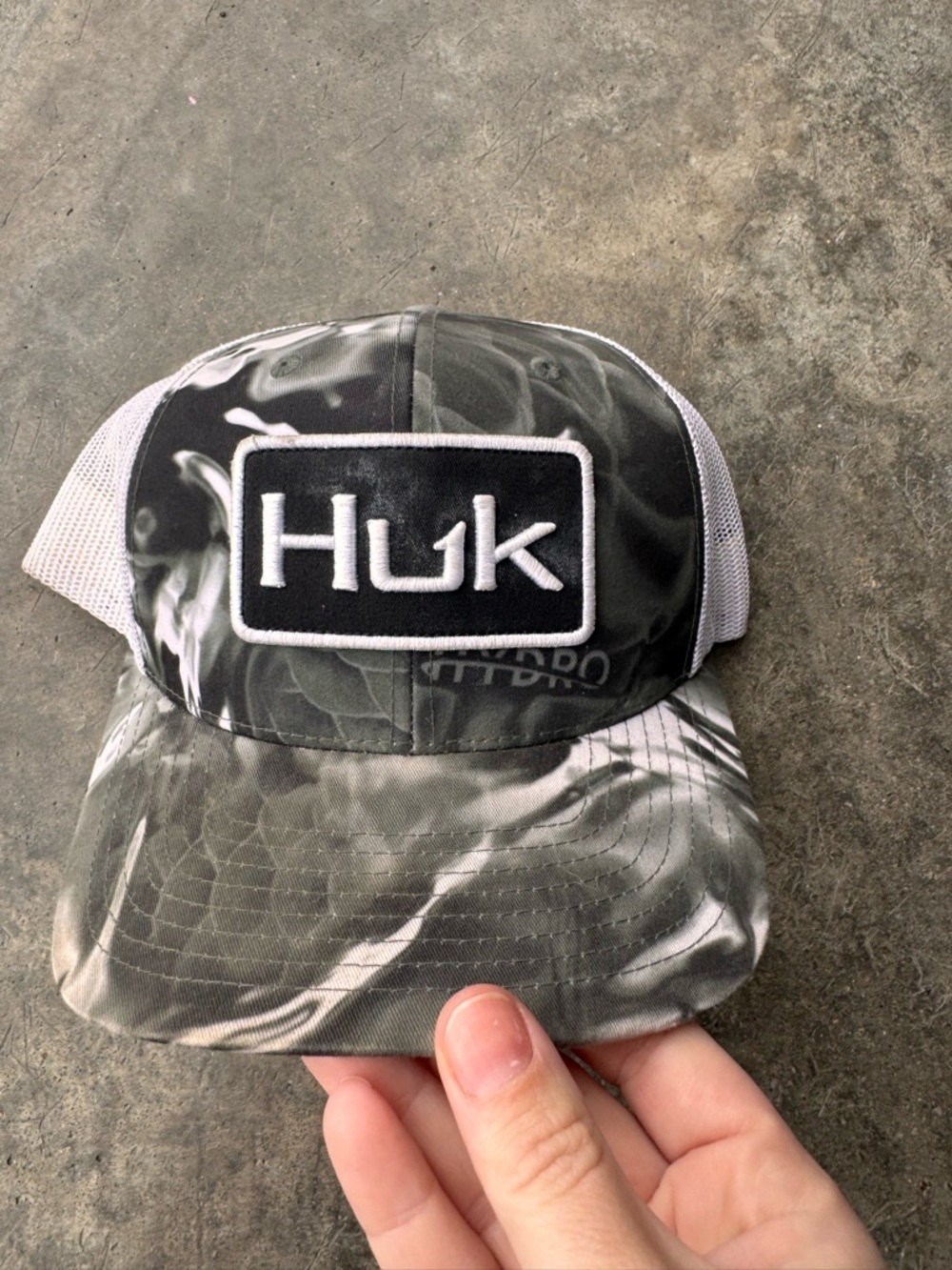 Huk Black & White Camo Mesh-Back Trucker Hat